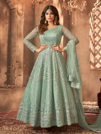 Myra Sea Green Heavy Embroidered Anarkali Suit