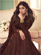 Myra Brown Real Georgette Embroidered Anarkali Suit