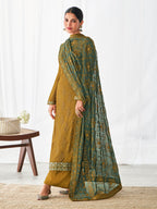 Myra Mehendi Real Georgette Palazzo Style Suit