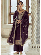 Myra Bringle Blue Premium Silk Embroidered Pant Style Suit