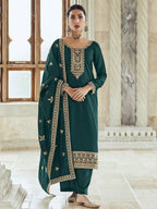 Myra Morepeach Premium Silk Embroidered Pant Style Suit