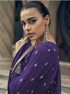 Myra Violet Real Georgette Gharara Style Embroidered Suit