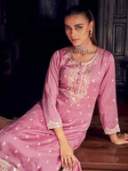 Myra Dusty Pink Premium Silk Embroidered Suit