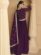 Myra palatinate Georgette Embroidered Designer Palazzo Suit