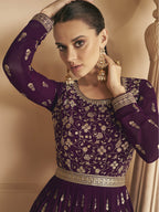 Myra palatinate Georgette Embroidered Designer Palazzo Suit