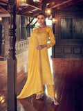 Myra Mustard Yellow Premium Silk Embroidered Suit