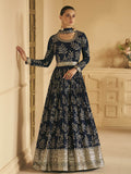 Myra Navy Blue Georgette Embroidered Designer Suit