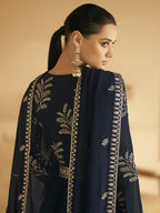 Myra Navy Blue Georgette Embroidered Designer Suit