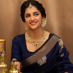 Jewel City Exquisite South Indian-Style Gold-Plated Necklace and Earrings Set with Pearl and Gemstone Accents
