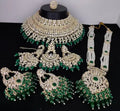 Jewel City Luxurious Pearl Kundan Bridal Jewelry Set - Necklace, Earrings, Tikka, and Long Necklace