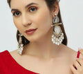 Jewel City Elegant Pearl and Crystal Chandelier Earrings - Luxurious Statement Jewelry - Distacart