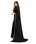 Vamika Goergette Silk Thread Work Black Bollywood Style Saree