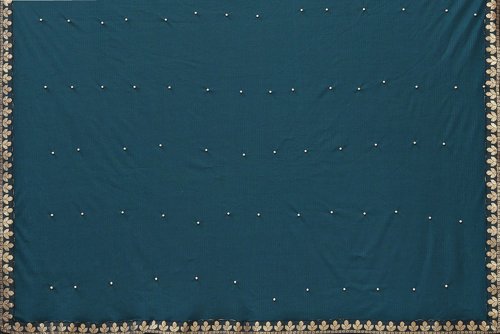 Vamika Goergette Silk Thread Work Rama Bollywood Style Saree