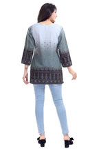 Snehal Creations Gray Color Faux Crepe Printed Short Kurti Tunic