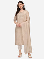 Embroidered Kurta With Pant & Dupatta Set, Multicolor - Hiral Fashion - Distacart