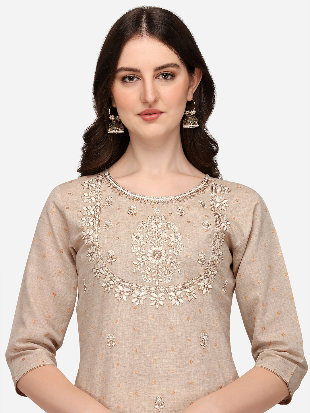 Embroidered Kurta With Pant & Dupatta Set, Multicolor - Hiral Fashion - Distacart