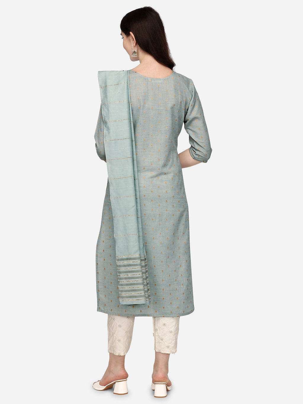 Embroidered Kurta With Pant & Dupatta Set, Multicolor - Hiral Fashion - Distacart