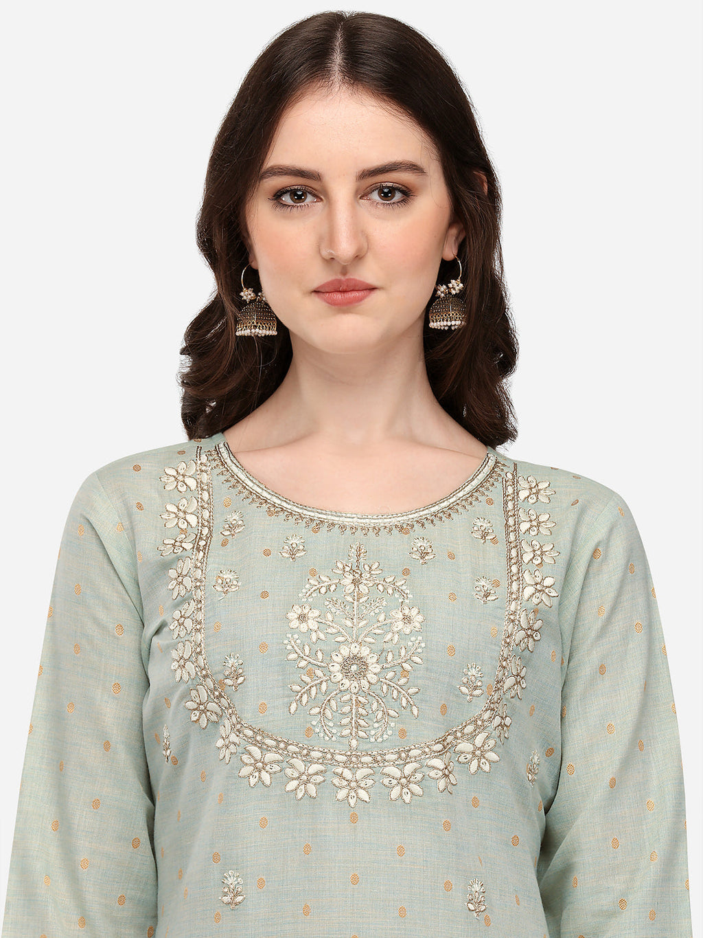 Embroidered Kurta With Pant & Dupatta Set, Multicolor - Hiral Fashion - Distacart