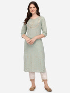 Embroidered Kurta With Pant & Dupatta Set, Multicolor - Hiral Fashion - Distacart