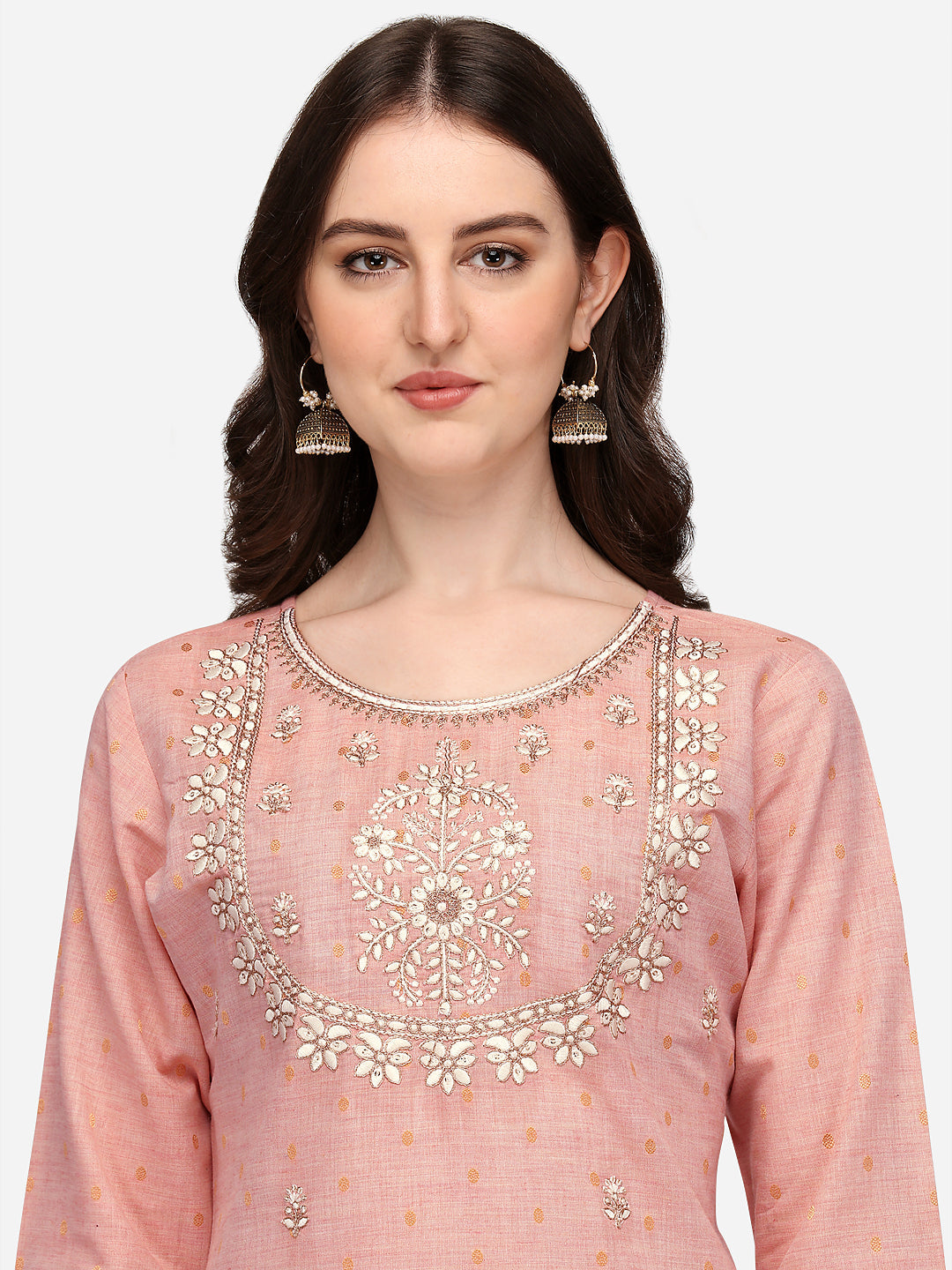 Embroidered Kurta With Pant & Dupatta Set, Multicolor - Hiral Fashion - Distacart