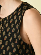 Myshka Women's Black Ethnic Motifs Printed Top
