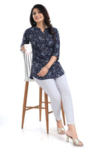 Snehal Creations Ethnic Galore Blue Short Tunic Top for Women - Distacart