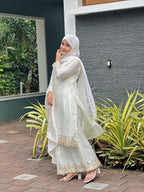 Lehenga Mart Sequence Embroidery Top And Palazzo With Dupatta Set-White - Distacart