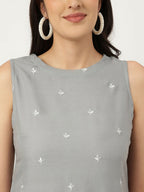 Joban Fashion Grey Rayon and Embroidered Work Straight Kurta Bottom Set