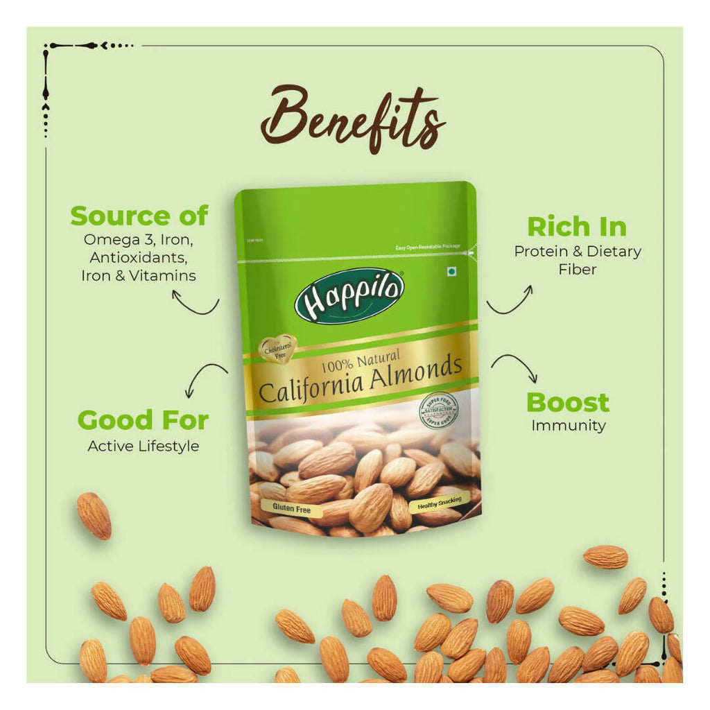 Happilo 100% Natural Premium California Almonds - Distacart