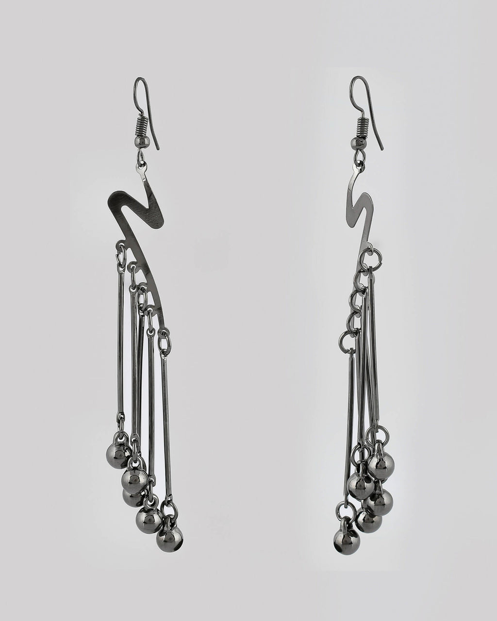 VOJ Women Rhodium-Plated Drop Chain Earrings Stainless Steel Drops & Danglers - Distacart