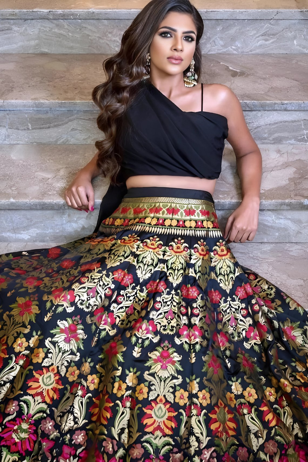 Lehenga Mart Designer Wedding Lehenga Choli For Women - Black