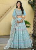 Lehenga Mart Designer Wedding Lehenga Choli For Women - Aqua