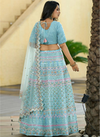 Lehenga Mart Designer Wedding Lehenga Choli For Women - Aqua