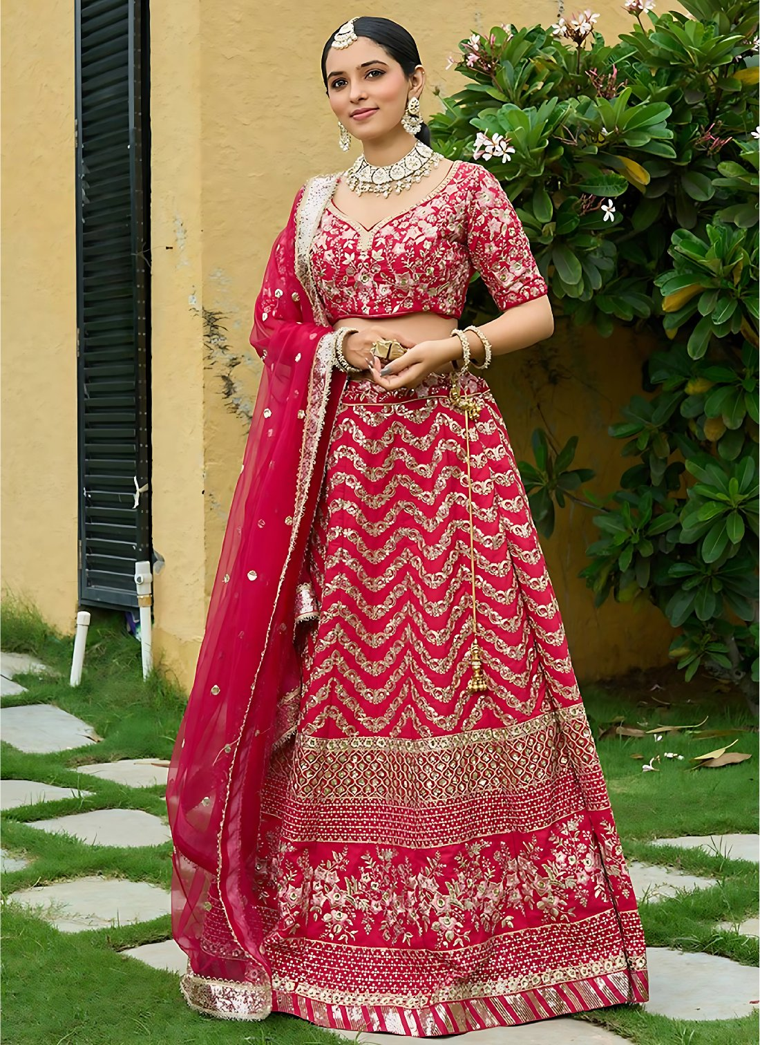 Lehenga Mart Designer Wedding Lehenga Choli For Women - Red