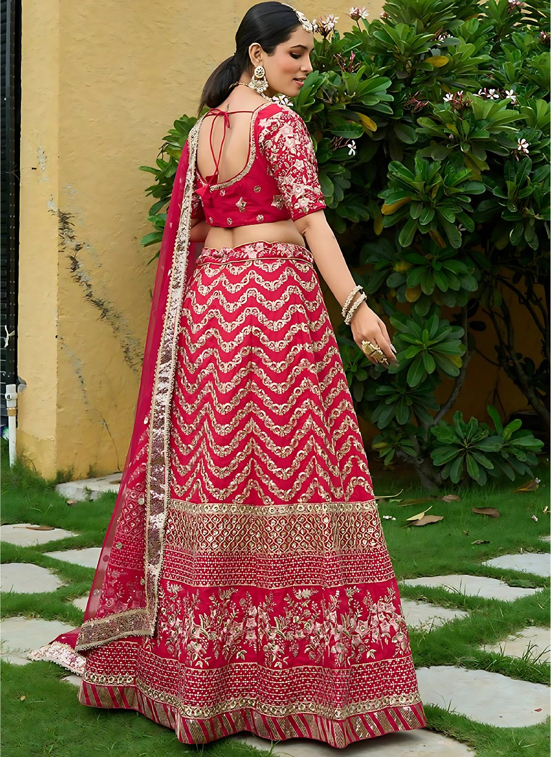 Lehenga Mart Designer Wedding Lehenga Choli For Women - Red