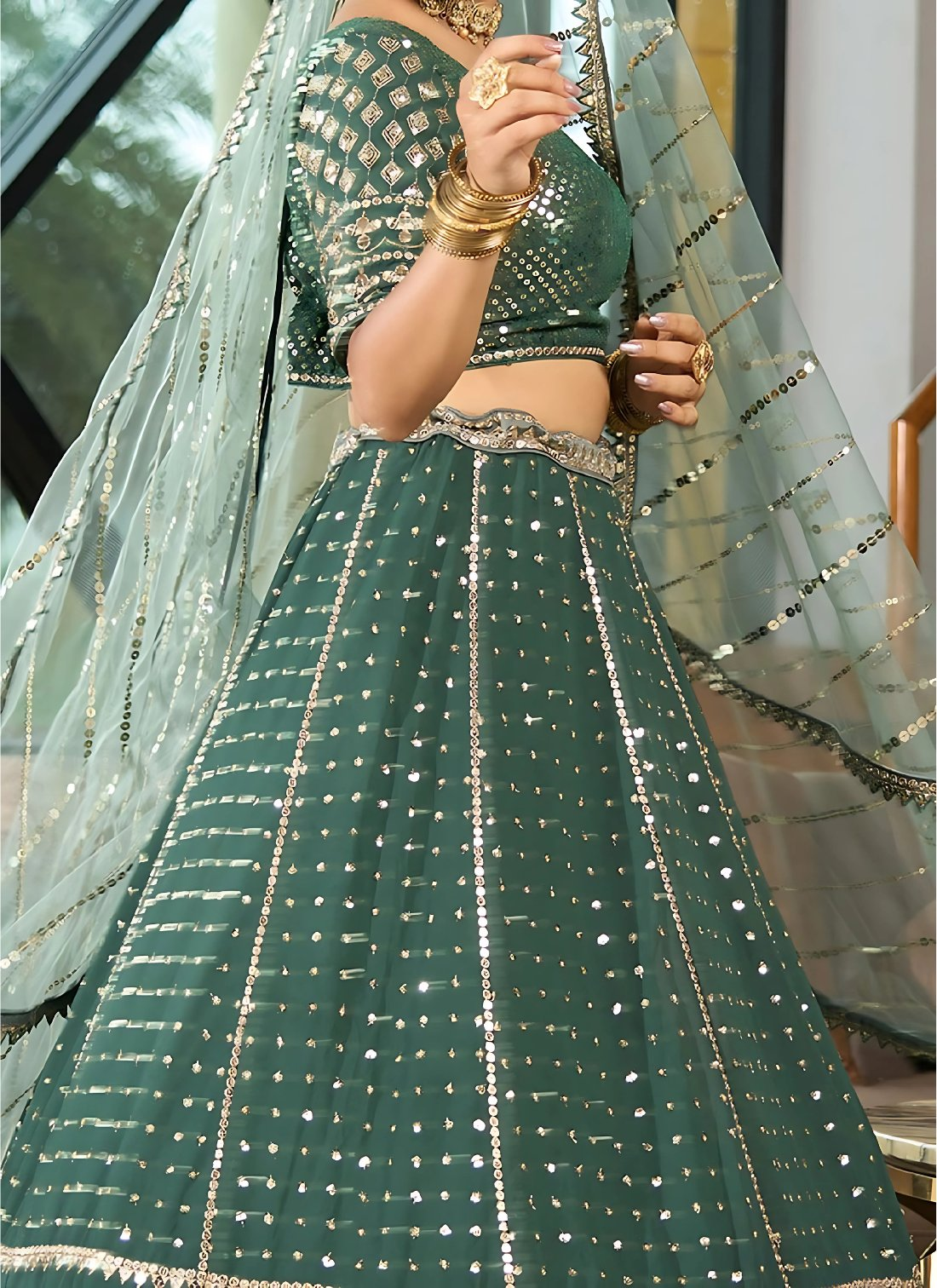 Lehenga Mart Designer Wedding Lehenga Choli For Women - Green