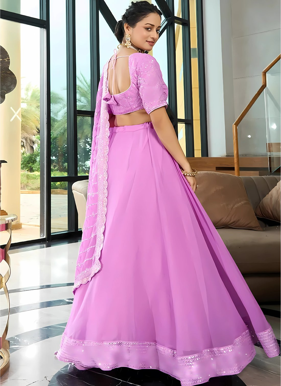 Lehenga Mart Designer Wedding Lehenga Choli For Women - Lavender