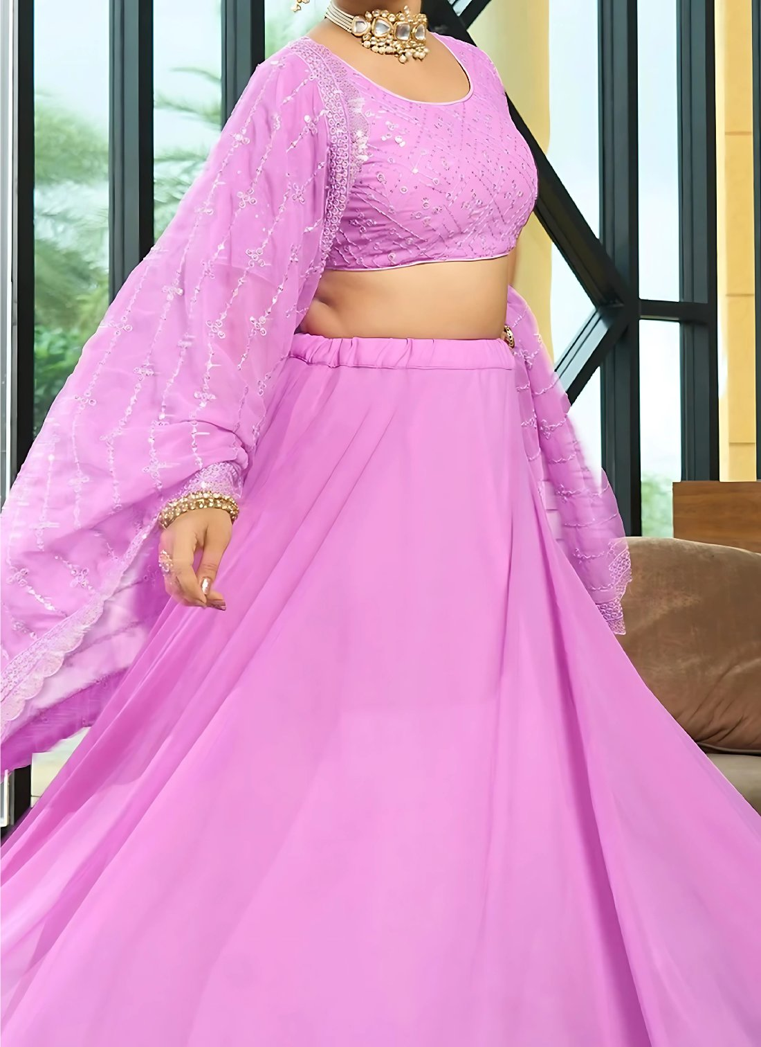 Lehenga Mart Designer Wedding Lehenga Choli For Women - Lavender