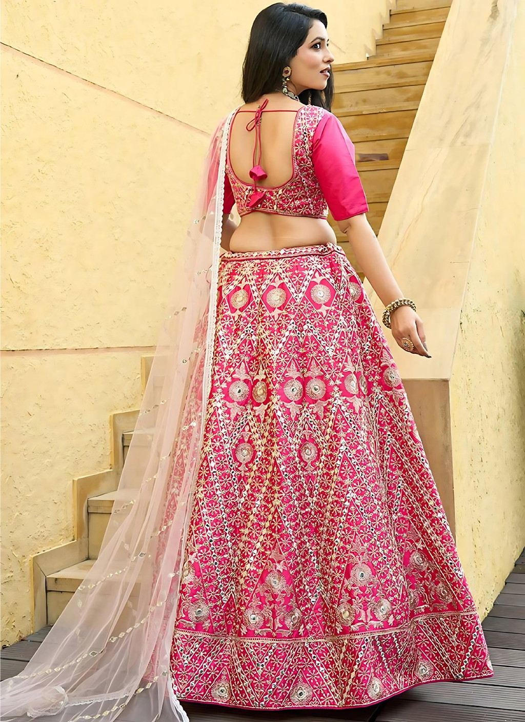 Lehenga Mart Designer Wedding Lehenga Choli For Women - Pink