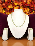 Inhanns Crystal Bloom – Single Line Necklace + Studs - Mint