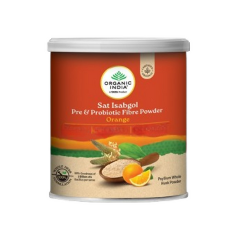 Organic India Sat Isabgol Pre & Probiotic Fibre Powder Orange