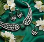 Jewel City Stunning Green American Diamond Necklace Set