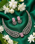 Jewel City Pink American Diamond Necklace Set