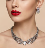 Jewel City White American Diamond Necklace Set