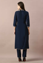 Joban Fashion Navy Cotton Rayon Kurta Set