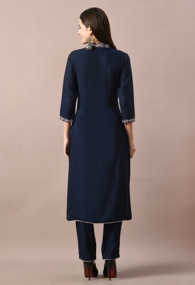 Joban Fashion Navy Cotton Rayon Kurta Set