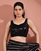 Amodini Designer Studio Women's Black Sequined Blouse - Distacart
