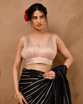 Amodini Designer Studio Women's Rose Gold V neck Wrinkled sleeveless blouse - Distacart