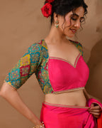 Amodini Designer Studio Women's Madhubala Style Pink Blouse With Sleeves - Distacart