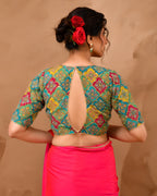 Amodini Designer Studio Women's Madhubala Style Pink Blouse With Sleeves - Distacart